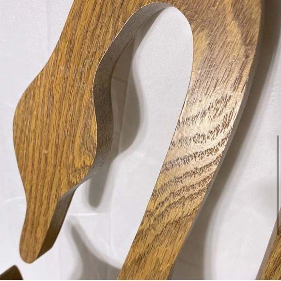 Vintage 90s Wooden Geese Wall Decor  Pair - Picture 6 of 13